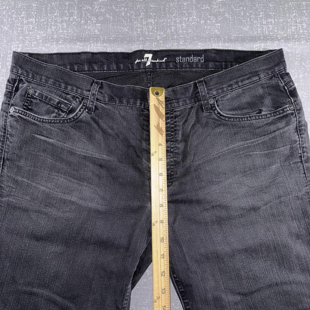 7 For All Mankind Standard Jeans Mens 38x30 Gray Denim Straight Leg Charcoal - Picture 7 of 11